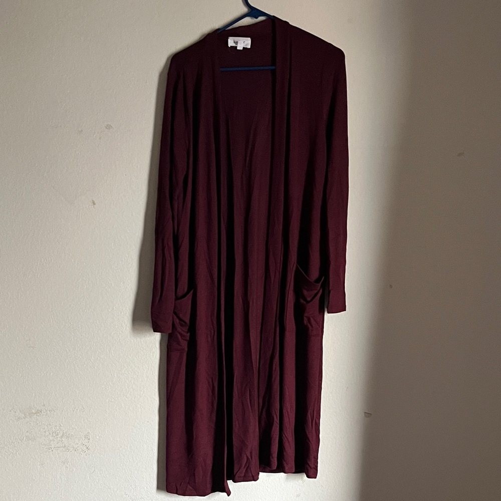 Women's Burgundy Cardigan